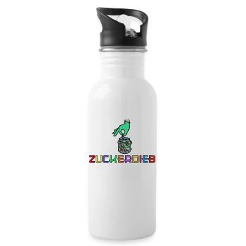 Bonbon Statement Süßigkeiten Nachspeise Süß - Trinkflasche mit integriertem Trinkhalm - Weiß - Rechts