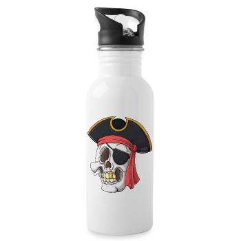 Pirate cool - Gourde avec paille intégrée - blanc - Droite