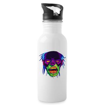 Un design de zombie magnifique et effrayant - Gourde avec paille intégrée - blanc - Droite