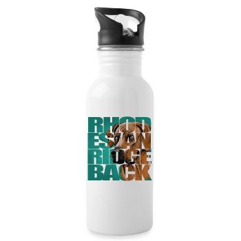 Rhodesian Ridgeback - Trinkflasche mit integriertem Trinkhalm - Weiß - Rechts