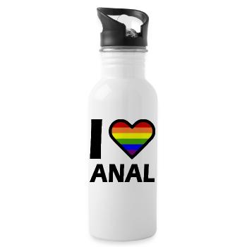 I love - Gourde avec paille intégrée - blanc - Droite