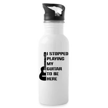 Ich hörte auf, Gitarre zu spielen, um hier zu sein # - Trinkflasche mit integriertem Trinkhalm - Weiß - Rechts