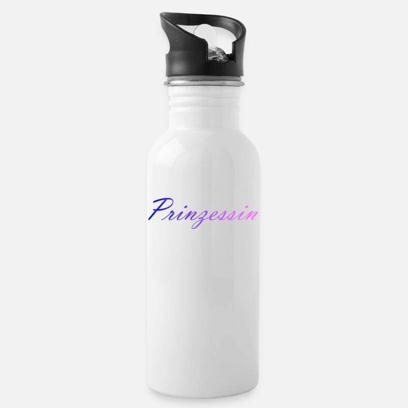 prinzessin rosaBlau - Trinkflasche mit integriertem Trinkhalm - Weiß
