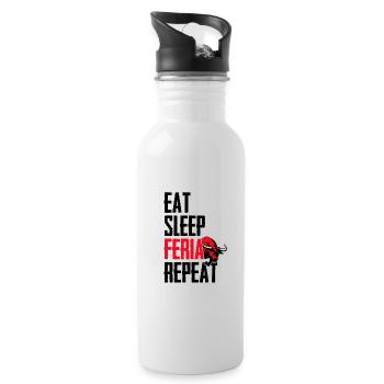 Essen Sie Schlaf Feria wiederholen - Trinkflasche mit integriertem Trinkhalm - Weiß - Rechts