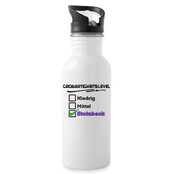 Steinbock Cool Statement Horoskop Astrologie - Trinkflasche mit integriertem Trinkhalm - Weiß - Rechts