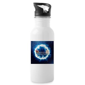 Merry Christmas wishes you Santa Claus - Water bottle with straw - white - Right