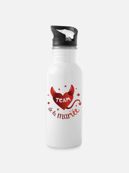 Team de la mariée, les diablesses ! humour - Gourde avec paille intégrée - blanc