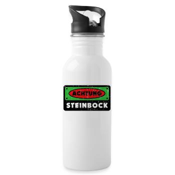 Steinbock Astrologie Tierkreis Statement Gezeiten - Trinkflasche mit integriertem Trinkhalm - Weiß - Rechts