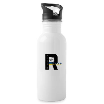 Resist - Flagge Ukraine #saveukraine - Trinkflasche mit integriertem Trinkhalm - Weiß - Rechts