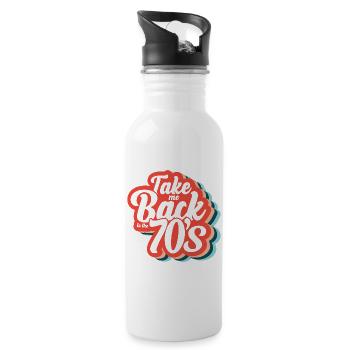 Take Me Back To The 70s - Water bottle with straw - white - Right