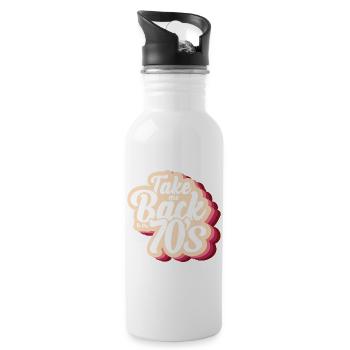Take Me Back To The 70s - Water bottle with straw - white - Right