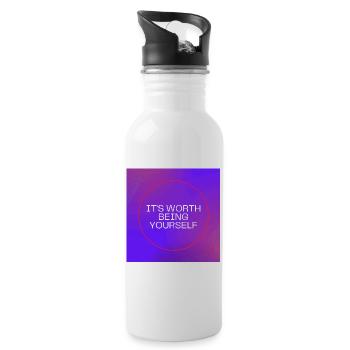 It's worth being yourself - Water bottle with straw - white - Right