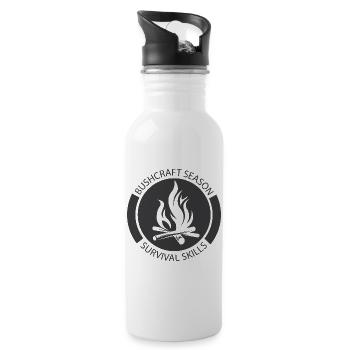 Icône de feu de camp de brousse icône de logo graphique - Gourde avec paille intégrée - blanc - Droite