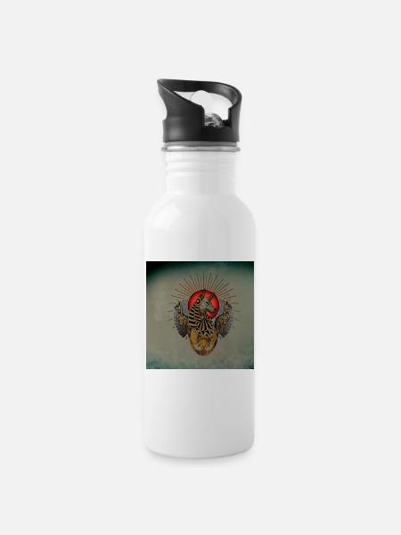 Die dunklen Anubis - Trinkflasche mit integriertem Trinkhalm - Weiß