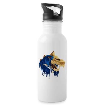 Beautiful and frightening Dracolich dinosaur - Water bottle with straw - white - Right