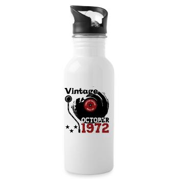 Octobre Vintage 1972 50ème Cadeau d’Anniversaire - Gourde avec paille intégrée - blanc - Droite
