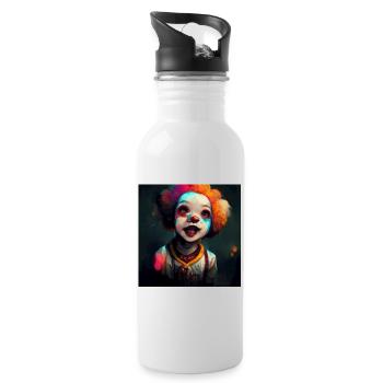 Cute & Creepy - Clown Jack - Trinkflasche mit integriertem Trinkhalm - Weiß - Rechts
