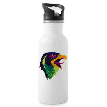 A Beautiful and Fun Griffin Eagle Design - Water bottle with straw - white - Right