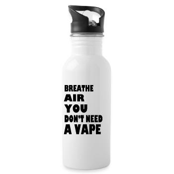 Atmen Sie Luft, Sie brauchen keinen Vape - Trinkflasche mit integriertem Trinkhalm - Weiß - Rechts