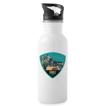 Original retro illustration La Croisette in Cannes - Water bottle with straw - white - Right