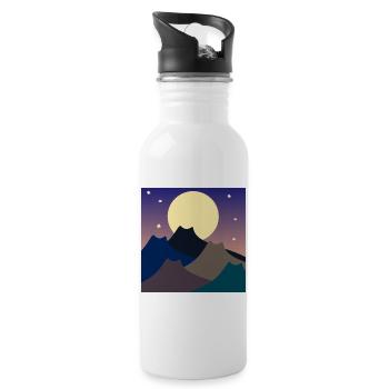 MONTAGNES DES CHATS DE PLEINE LUNE - Gourde avec paille intégrée - blanc - Droite