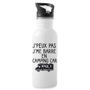 Je peux pas je me barre en camping car - Gourde avec paille intégrée - blanc - Droite