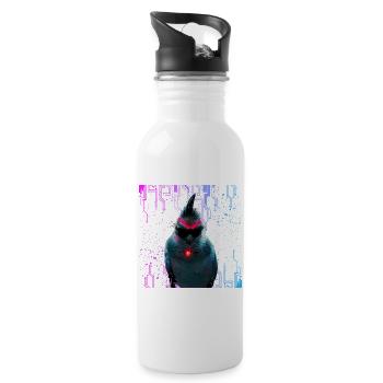 Cyber Cockatiel Neon Bloom - Gourde avec paille intégrée - blanc - Droite