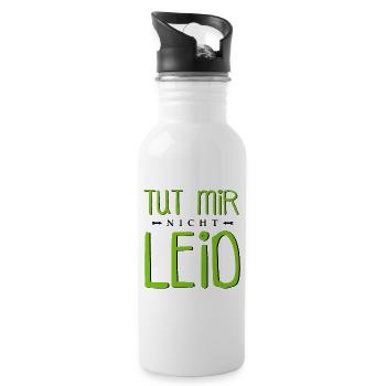 Tut mir nicht leid - Trinkflasche mit integriertem Trinkhalm - Weiß - Rechts