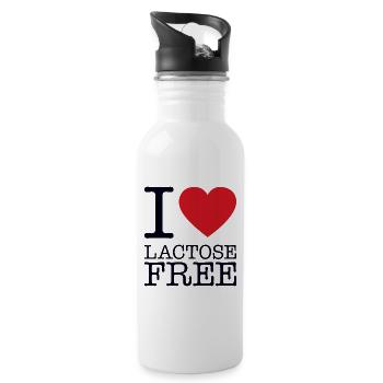 I LOVE LACTOSE FREE - Trinkflasche mit integriertem Trinkhalm - Weiß - Rechts