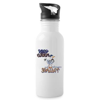 Keep calm and schnupper Sealuft - Trinkflasche mit integriertem Trinkhalm - Weiß - Rechts