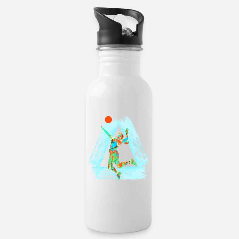 volleyballerin e 4 - Trinkflasche mit integriertem Trinkhalm - Weiß