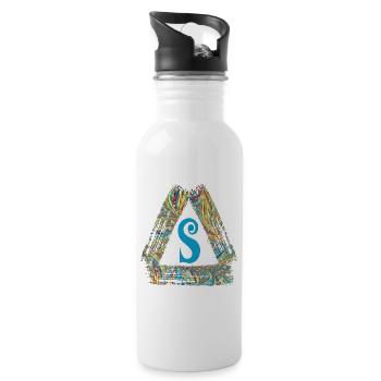 e 201 s - Trinkflasche mit integriertem Trinkhalm - Weiß - Rechts