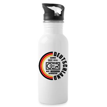 Deutschland 2022 Fan - Trinkflasche mit integriertem Trinkhalm - Weiß - Rechts