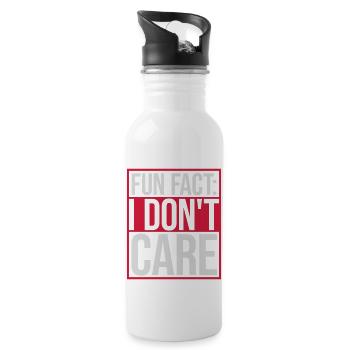 I dont care fact - Trinkflasche mit integriertem Trinkhalm - Weiß - Rechts
