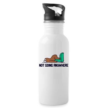 Lazy Sloth Sleep Statement Late Riser - Water bottle with straw - white - Right