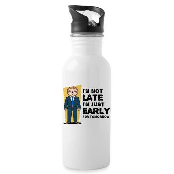 Animal Sloth Humorous Statement Snail's pace - Water bottle with straw - white - Right