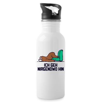 Säugetier Tier faultier Statement Langschläfer - Trinkflasche mit integriertem Trinkhalm - Weiß - Rechts