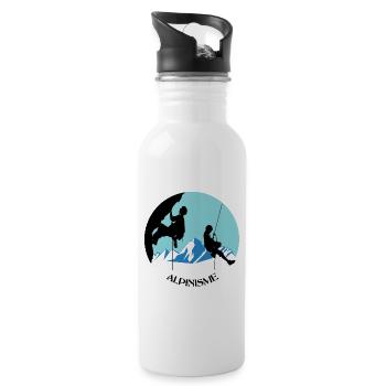 Bergsteigen - Trinkflasche mit integriertem Trinkhalm - Weiß - Rechts