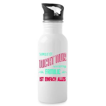 asatru familienwappen weihnachten geschenk witzig - Trinkflasche mit integriertem Trinkhalm - Weiß - Rechts