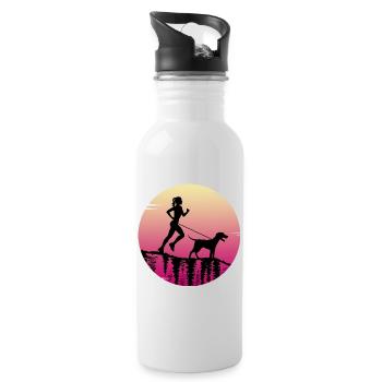 Canicross dogrun laufen mit Hund - Trinkflasche mit integriertem Trinkhalm - Weiß - Rechts