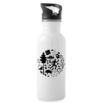 Orientierungslauf [4] [orienteering] [V] - Trinkflasche mit integriertem Trinkhalm - Weiß - Rechts