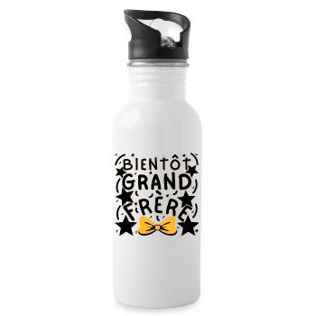 Cadeau Bientôt Grand Frère - Gourde avec paille intégrée - blanc - Droite