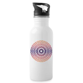 Mandala - Trinkflasche mit integriertem Trinkhalm - Weiß - Rechts