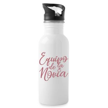 Equipo dela Novia Team Bride Wedding Bridesmaid - Water bottle with straw - white - Right