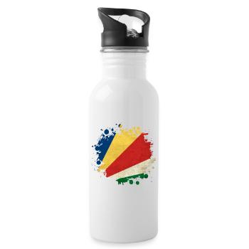 Design du drapeau des Seychelles Blob - Gourde avec paille intégrée - blanc - Droite