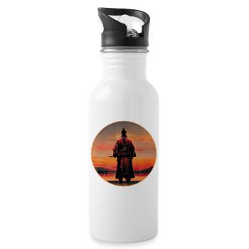 Samurai Warrior - Water bottle with straw - white - Right
