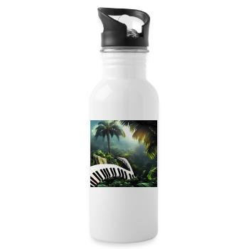 Piano in the jungle - Water bottle with straw - white - Right