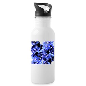 Hyacinth blue - Water bottle with straw - white - Right