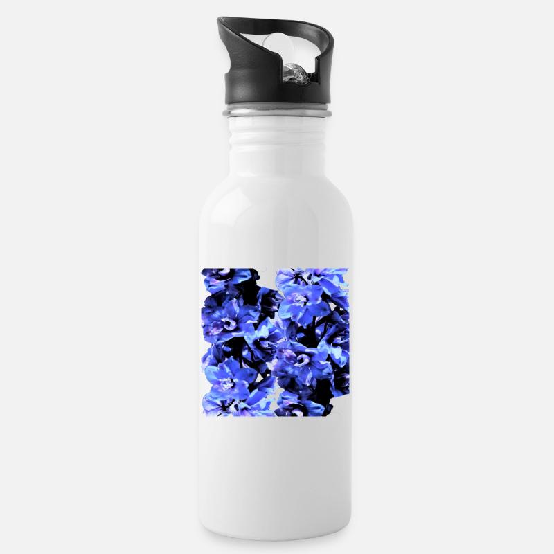 Jacinthe bleu - Gourde avec paille intégrée - blanc