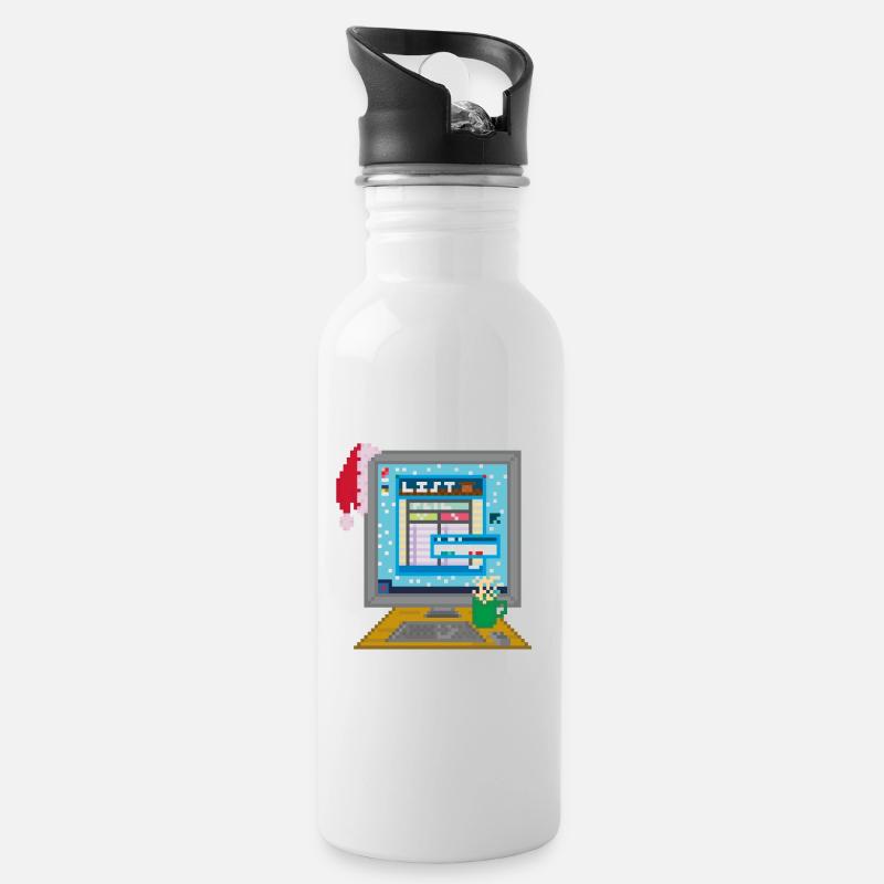 DIE LISTE - Trinkflasche mit integriertem Trinkhalm - Weiß